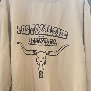 Post Malone Graphic Crewneck Sweater - Cream